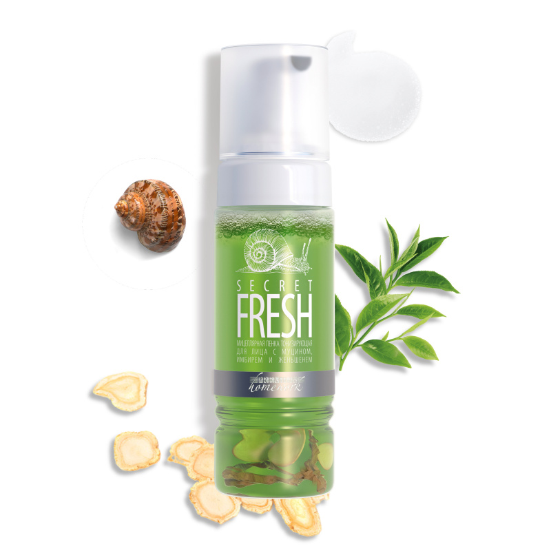 Мицеллярная пенка Secret Fresh тонизирующая с муцином, имбирем и женьшенем