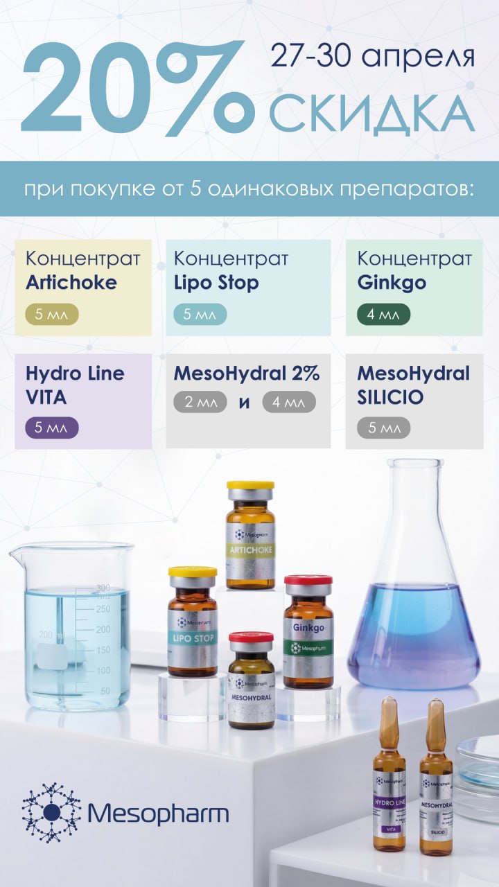 Скидка 20% на одинаковые препараты от Mesopharm